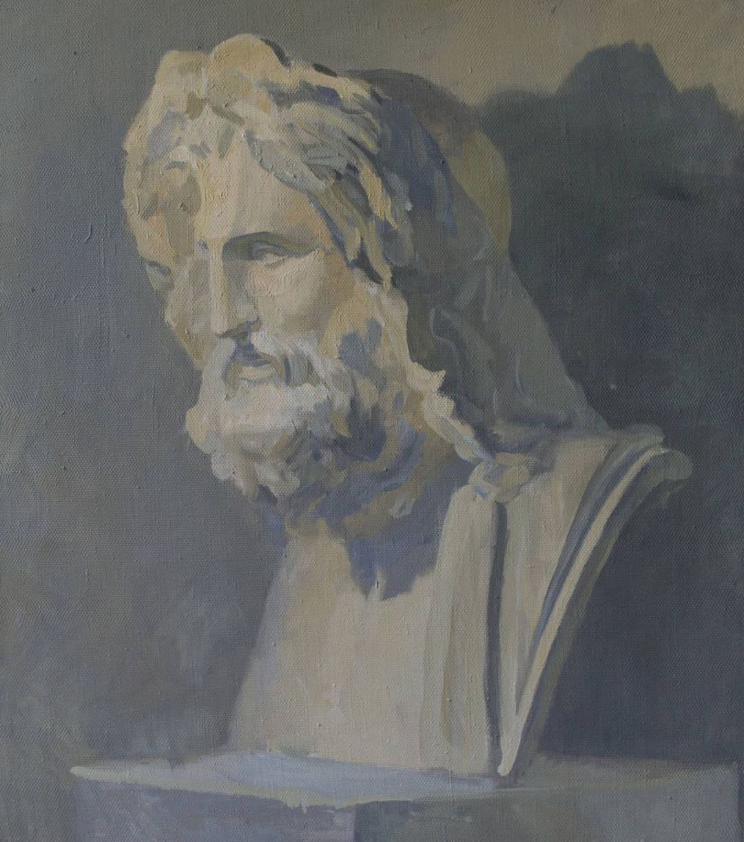 plaster head of Zeus